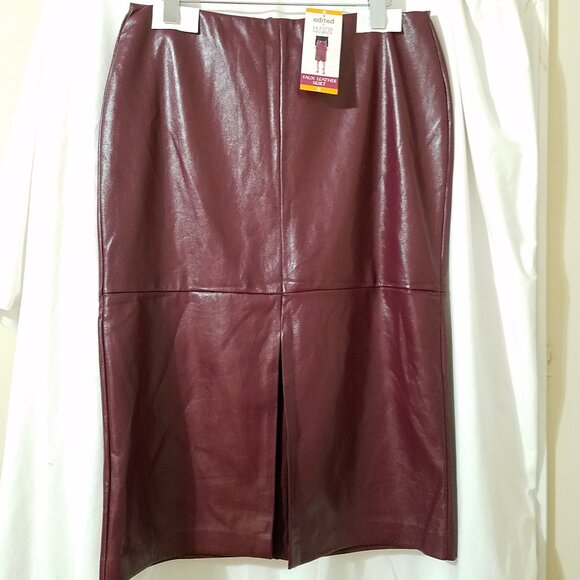 Edited by Hunter McGrady Women’s Faux Leather Skirt – Black – Size 12 –Brand NEW - Picture 2 of 16